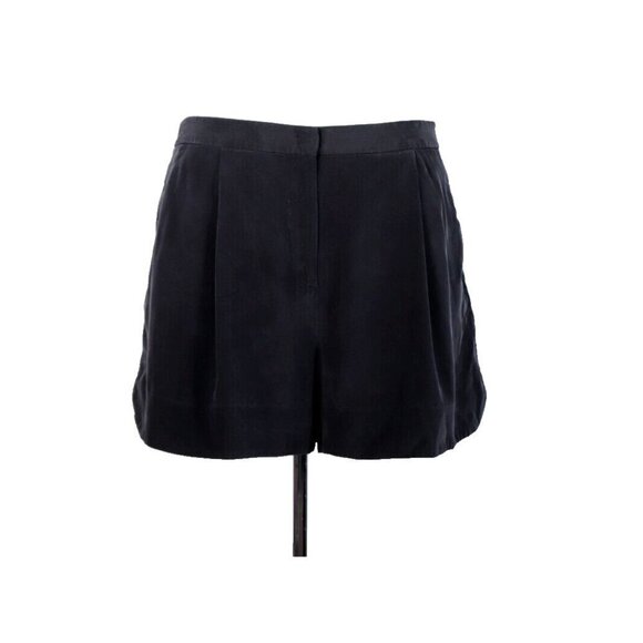 Vince Women's 8 Black Silk Pleated Shorts High Rise Slash Pockets V219121012 - Picture 4 of 9